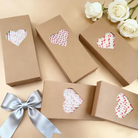 Disposable Paper Drinking Straws Heart Pattern Biodegradable Eco Friendly Straws For Valentine's Day Wedding Party Supplies