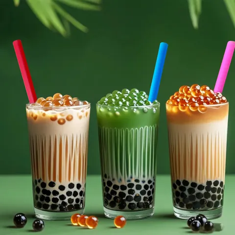 Colorful Disposable Plastic Drinking Straws Wide Straight Straws For Smoothie Boba Bubble Tea Party Supplies