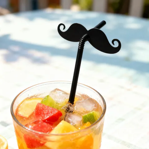 Creative Disposable Plastic Drinking Straws With Mustache Red Lips Heart Party Wedding Supplies