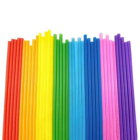 Colorful Plastic Drinking Straws Disposable Straight Straws For Party Kids DIY Craft Daily Use Beverage Accessories