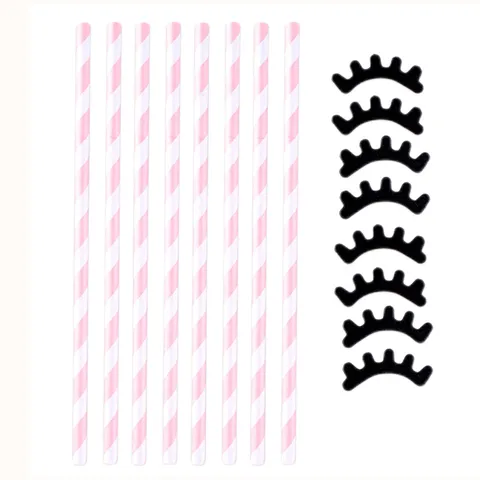 Cannucce di Carta per Ciglia Carine a Righe Rosa e Bianco Carthette per Festa di Compleanno di Bambini Decorazione di Torte