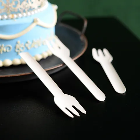 Disposable White Paper Cutlery Set Biodegradable Spoon Fork And Knife For Birthday Party Dining Tableware Supplies