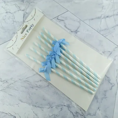 Disposable Paper Drinking Straws With Bowknot Stripe Design Biodegradable Party Straws For Cake Decorating Wedding Supplies