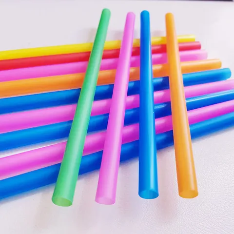 Colorful Disposable Plastic Drinking Straws Wide Straight Straws For Smoothie Boba Bubble Tea Party Supplies