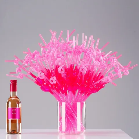 Valentine's Day Heart Shaped Creative Plastic Drinking Straw DIY Couple Art Straw Reusable Beverage Straw Party Supplies
