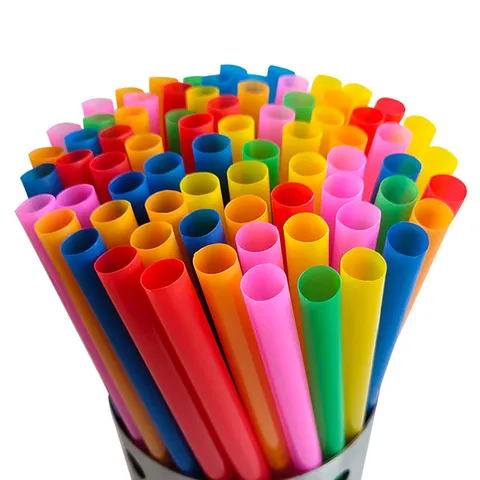 Cannucce da Bevanda in Plastica Usa e Getta Colorate Grande Calibro per Bubble Tea e Bevande Fredde