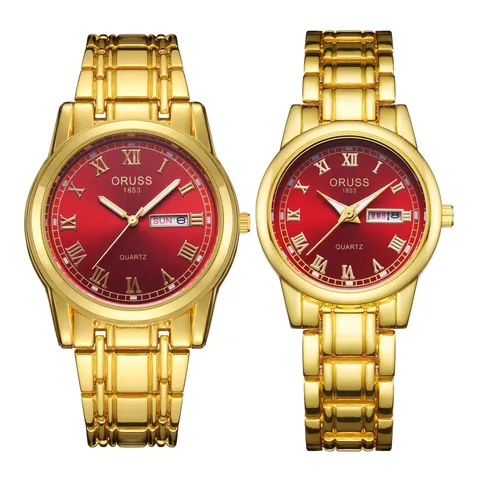 Couples Matching Quartz Watches Set Analog Waterproof Luminous Calendar Calendar Roman Numeral Round Dial Alloy Metal Mesh Band Business Casual Fashion Wristwatches For Men Women Gift Pack