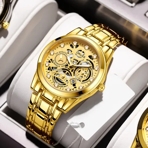 Orologio al Quarzo Business Moda da Uomo Cassa in Lega Vetro Minerale Calendario Luminoso Orologio da Polso Rotondo Impermeabile Design Cavo Quadrante Ingranaggi Orologi Maschili