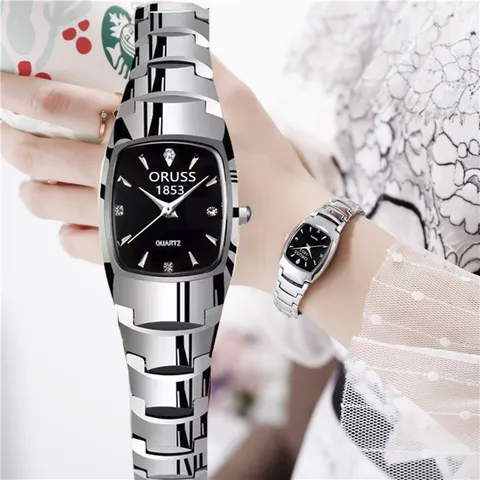 Elegant Alloy Quartz Watch For Women Fashion Stainless Steel Folding Clasp Rhinestone Scale Bracelet Analog Watch Casual Dress Office Timepiece