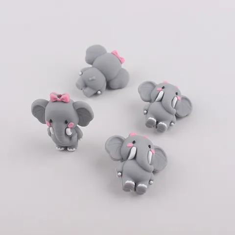 Cute Cartoon Elephant Silicone Beads For DIY Jewelry Making Crafts Personalized Beaded Pen Loose Spacer Beads Craft Accessories
