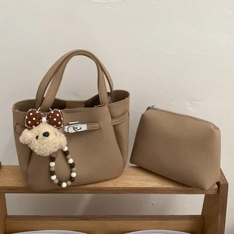 Women PU Leather Crossbody Bag Retro Chic Satchel Handbag With Top Handle Casual Commuter Bag For Ladies