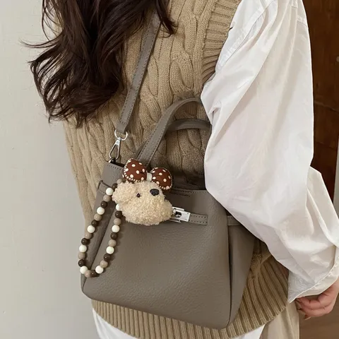 Women PU Leather Crossbody Bag Retro Chic Satchel Handbag With Top Handle Casual Commuter Bag For Ladies