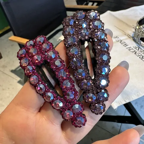 Pince à Cheveux Luxueuse en Alliage avec Strass Élégante Goutte d'Eau Pince BB Barrette Coiffure pour Femmes Quotidien Fête