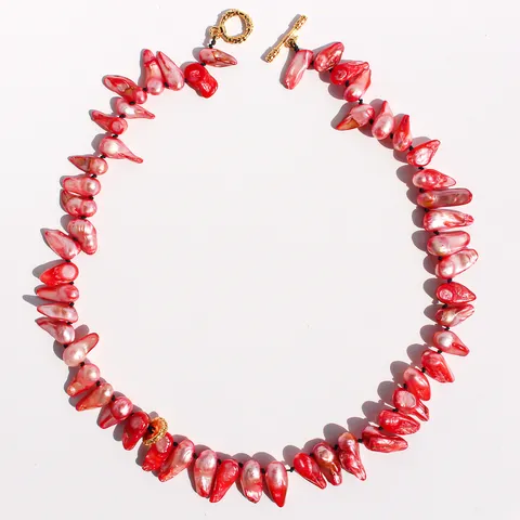 Originele Luxe Vintage Handgemaakte Natuurlijke Barokke Parel Choker Halsketting Messing OT Sluiting Onregelmatige Kraalketting Vrouwen Sieraden