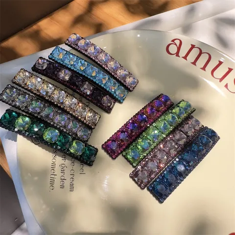 Pince à Cheveux Tendance Coréenne avec Strass Cristal Artificiel Alliage Barrette à Cheveux Accessoires de Cheveux pour Femmes