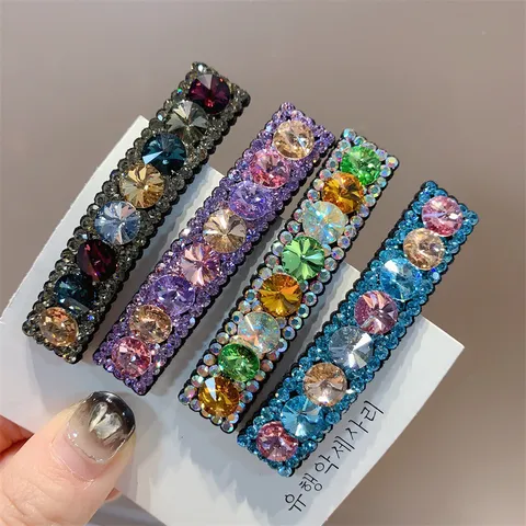 Pince à Cheveux BB en Strass Scintillant de Style Coréen Épingles à Cheveux en Cristal Mode Accessoires Coiffure pour Femmes