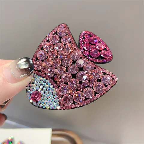 Épingle à Cheveux Poisson en Alliage de Strass de Style Coréen Délicat Pince à Cheveux BB en Cristal Brillant pour Femmes