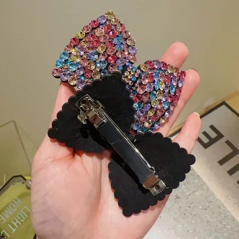 Barrette Cheveux Nœud Papillon en Alliage Strass Élégante Style Coréen Pince à Ressort en Cristal Accessoires Cheveux Femmes