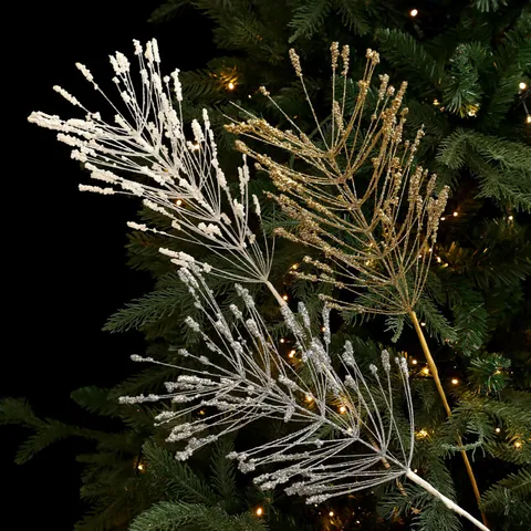 Ramas de Purpurina Navideñas Para Decoración de Árbol de Navidad Fuegos Artificiales Borla Espiga de Trigo Ramas Para Arreglo Floral DIY Hogar Fiesta