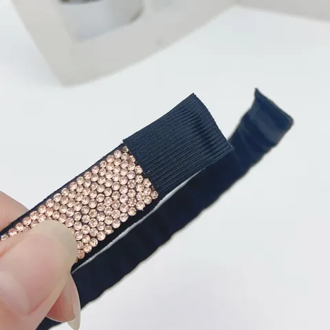 Rhinestone Full Wrapped Suede Headband Sparkling Crystal Wide Hair Hoop Sweet Daily Hair Accessories For Women
