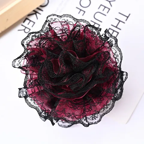 Handmade Lace Mesh Hair Claw Clip Elegant Floral Hair Accessories Daily Dance Hairpin Headwear For Women