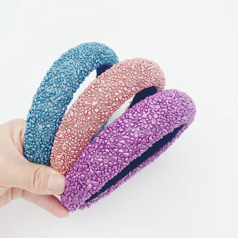 Wide Brim High Crown Headband Rhinestone Sparkling Crystal Hair Band Daily Fashion Women Hair Accessories