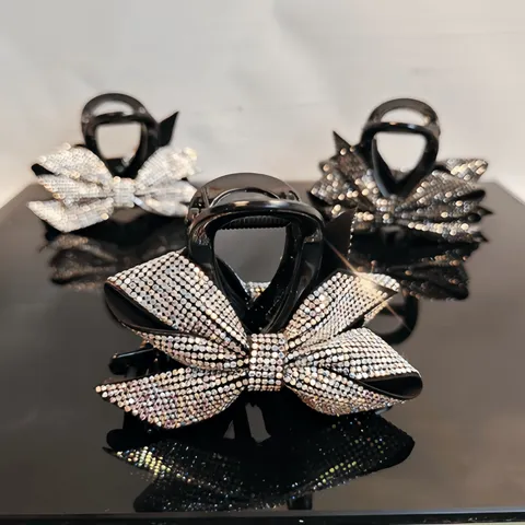 Elegant Rhinestone Bow Hair Claw Clip Crystal Hair Accessories For Women Girls Fashion Hair Styling Tools