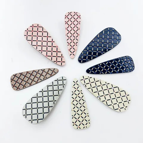 Fashion Waterdrop Hair Clip Acetate Rhinestone Side Clip Elegant Geometric Hair Accessories For Women Hair Styling
