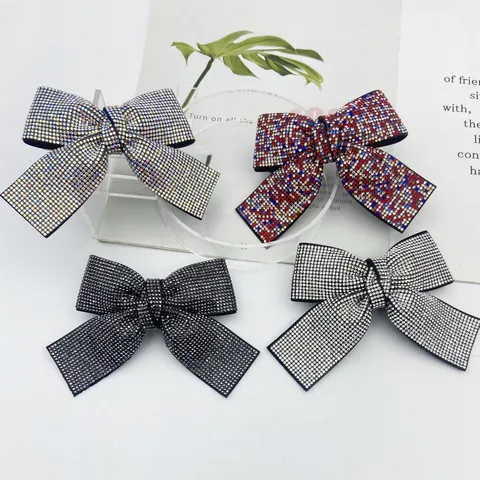Korean Style Rhinestone Bow Spring Hair Clip Long Tail Bowknot Hairpin Elegant Hair Accessories For Women