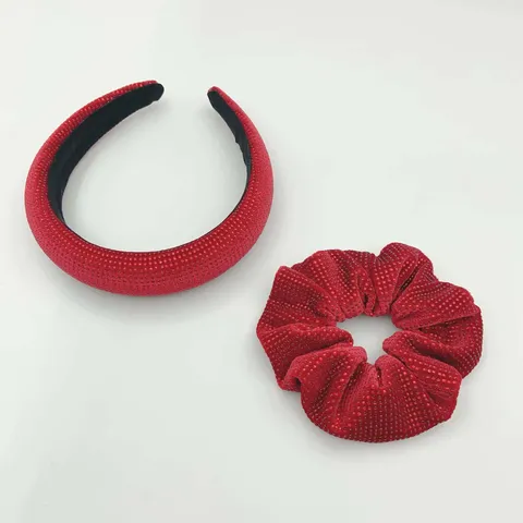 Chinese Style Crystal Rhinestone Hair Band Headband Scrunchie Set Women Hair Accessories New Year Hair Styling