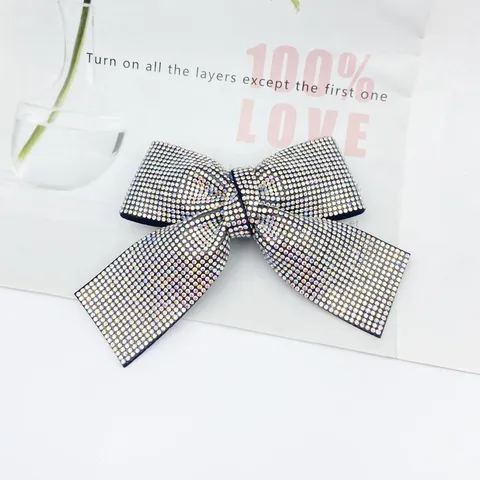 Korean Style Rhinestone Bow Spring Hair Clip Long Tail Bowknot Hairpin Elegant Hair Accessories For Women
