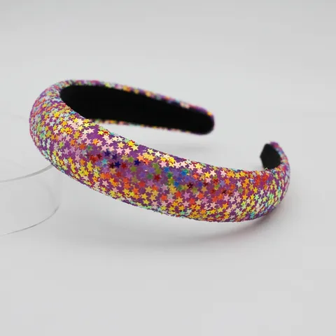 Colorful Sequin Headband Wide High Crown Hair Hoop Sparkling Fashion Hair Accessories For Women Party Daily Wear
