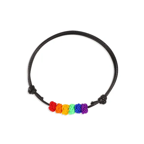 Braccialetto Arcobaleno Intrecciato a Mano Regolabile Bracciale Corda Multicolore Bohémien Gioielli Regalo di Amicizia Vacanza Uomo Donna