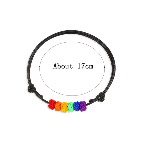 Braccialetto Arcobaleno Intrecciato a Mano Regolabile Bracciale Corda Multicolore Bohémien Gioielli Regalo di Amicizia Vacanza Uomo Donna