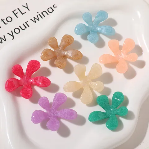 Accessoires de Bijoux DIY en Résine Florale Faux Jade Dégradé Pour Fabrication de Boucles d'Oreilles Porte-clés Breloques en Résine