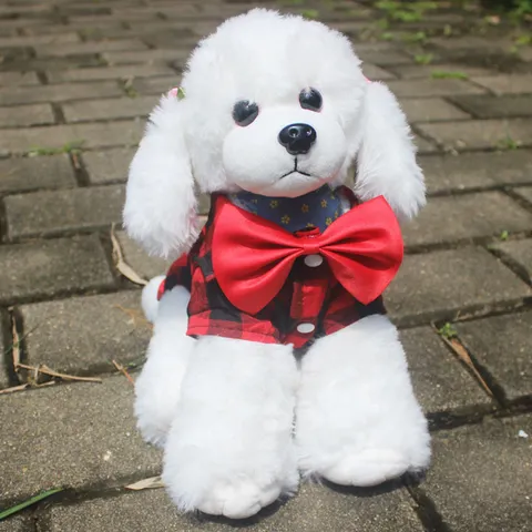 Pet Plaid Shirt Tuxedo With Bowtie Cute Dog Cat Vest Clothes Puppy Apparel British Style Polyester Pet Outfit
