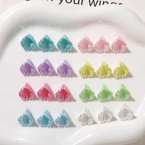 Breloques en Acrylique à Fleur de Trompette Nacrée d'Été Écussons en Résine Plastique en Forme de Petites Fleurs pour Boucles d'Oreilles Bricolage Accessoires Cheveux Bracelet