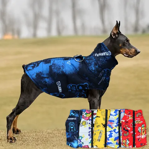 Waterproof Pet Dog Winter Cotton Vest Warm Jacket Small Medium Large Dogs Clothes Camouflage Design Cold Weather Apparel