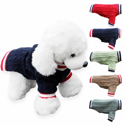 Autumn Winter Small Medium Dog Pet Sweater Warm Knitted Pullover Clothes For Puppy Cat Soft Apparel Outfit