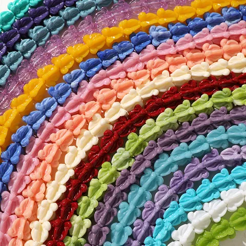 Perles DIY Perforées Fleur Trompette Vague Arc-en-Ciel Breloques en Résine Plastique pour Boucles d'Oreilles Bracelet Chaîne de Téléphone Accessoires