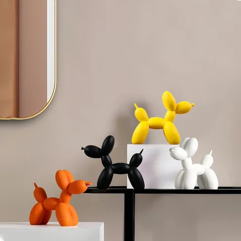 Modern Minimalist Nordic Creative Balloon Dog Ornament Resin Craft Living Room Wine Cabinet Desktop Decor Art Sculpture