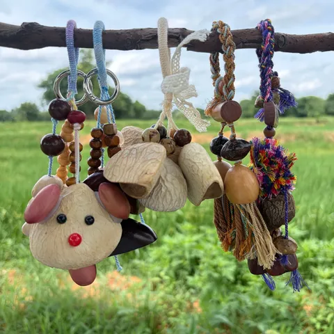 Semi Naturali Conchiglia Fatto a Mano Campanello Vento Borsa Ciondolo Auto Appendere Ornamento Bohemien Pianta Frutta Portachiavi Decorazione Stanza