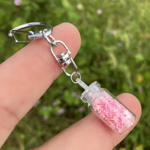 DIY Treibsand Wunschflasche Schlüsselanhänger Süßer Stern Glitter Schlüsselring Tasche Anhänger Dekoration