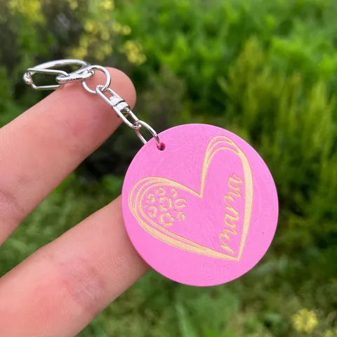 Wooden Keychain Mama Round Wood Sign With Tassel Pendant Creative Bag Hanging Ornament Vintage Style Key Ring Gift