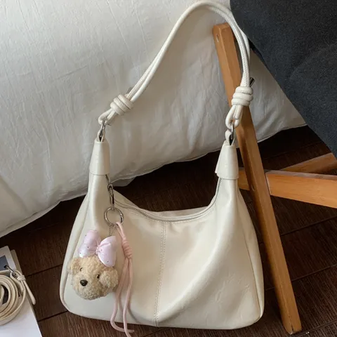 Women's Retro Large Capacity Tote Bag Fashion Casual PU Leather Shoulder Crossbody Commuter Bag