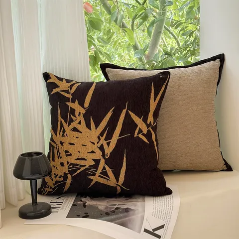 Housse de Coussin Décorative Artiste Mid-Century Modern Chenille Motif Animal Plante Abstrait Pour Salon Canapé Décoration Maison