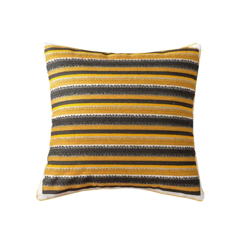 Housse de Coussin Brodée Géométrique Simple Moderne Nordique Style Bohème en Coton pour Canapé de Salon Décoration Intérieure