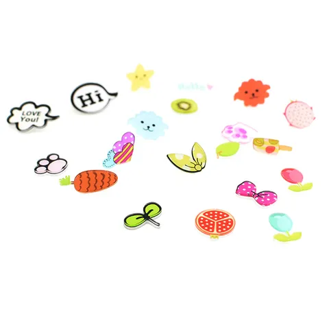 Joli Badge de Broche en Résine de Dessin Animé Conception de Plante Animaux Mode Accessoires de Vêtements Épinglette Cadeau