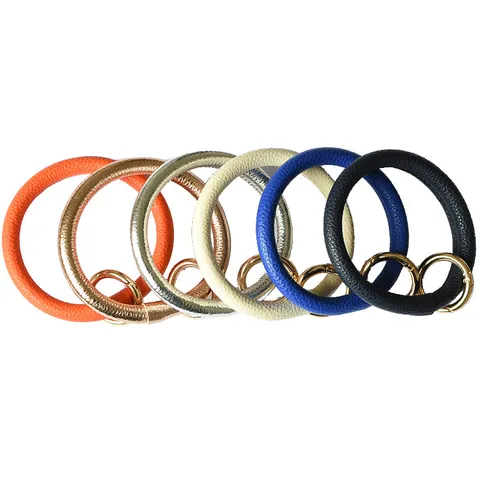 Stilvolles PU Leder Schlüsselanhänger Armband Leo Schlangenmuster Ring Schlüsselkette Süße Taschenaccessoires Für Damen