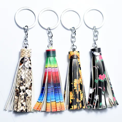 PU Leather Tassel Keychain Handbag Charm Bag Pendant Cute Tassels Key Ring Accessories For Women